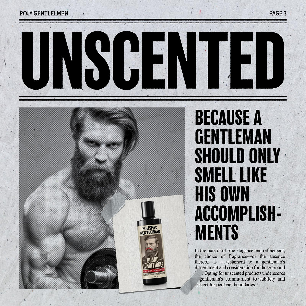 Polished Gentleman beard conditioner bottle with pump, portable for travel.