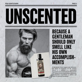 Polished Gentleman beard conditioner bottle with pump, portable for travel.