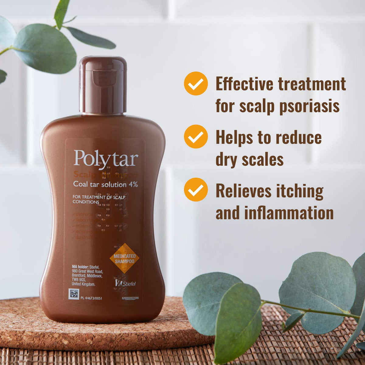 Polytar ingredients tar-based formula hints at dependable daily use on the scalp.