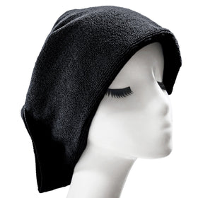 POLYTE microfiber towel on rack showing plush salon-ready drying.