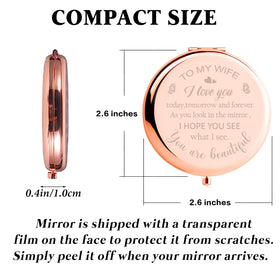 Polzwgck travel-friendly compact mirror fits in a bag for on-the-go glam.