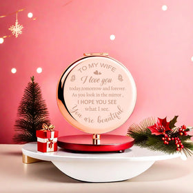 Polzwgck double-sided mirror offers 2x magnification and 1x true view.