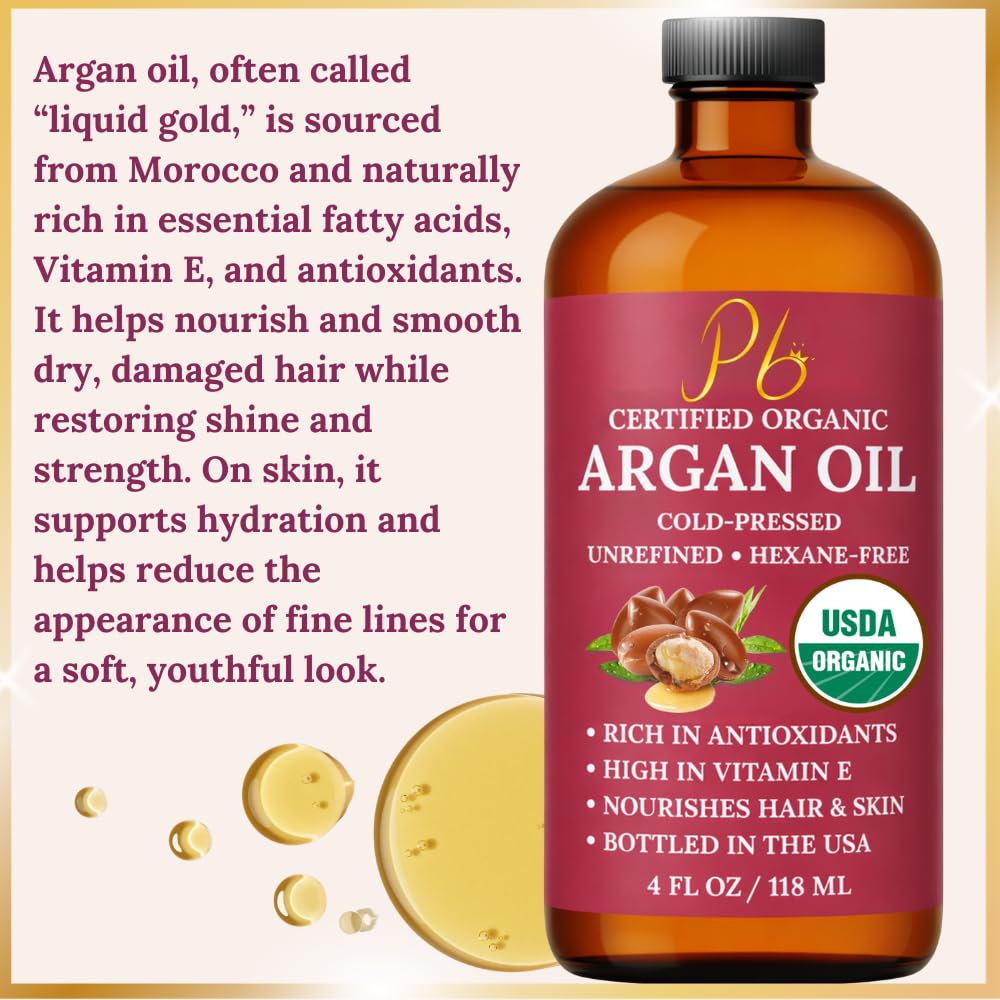 Pomberries Argan Oil on hair provides lightweight shine and manageability.