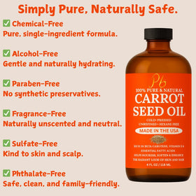 Pomberries Carrot Seed Oil bottle pour for easy daily moisture.