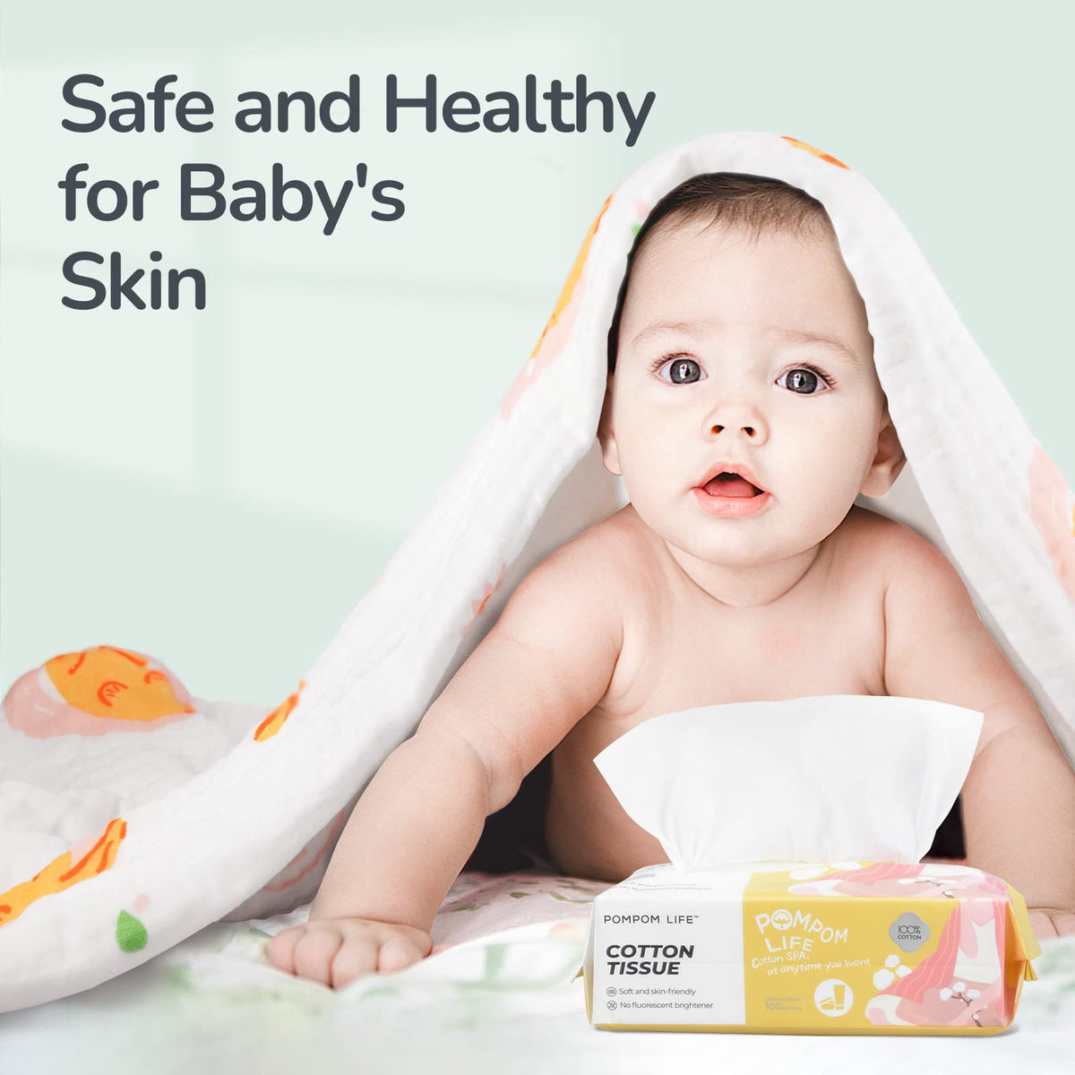 POMPOM LIFE ultra-soft, hypoallergenic towel suitable for sensitive skin.