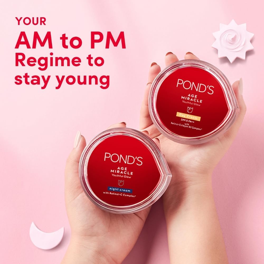 POND'S Age Miracle product on nightstand as part of skincare ritual.