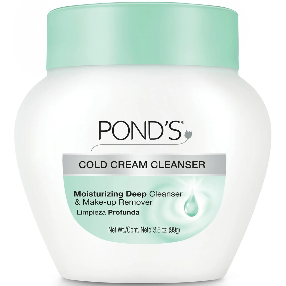 Pond's Cold Cream Cleanser bottle pour for easy makeup removal and moisturized skin.
