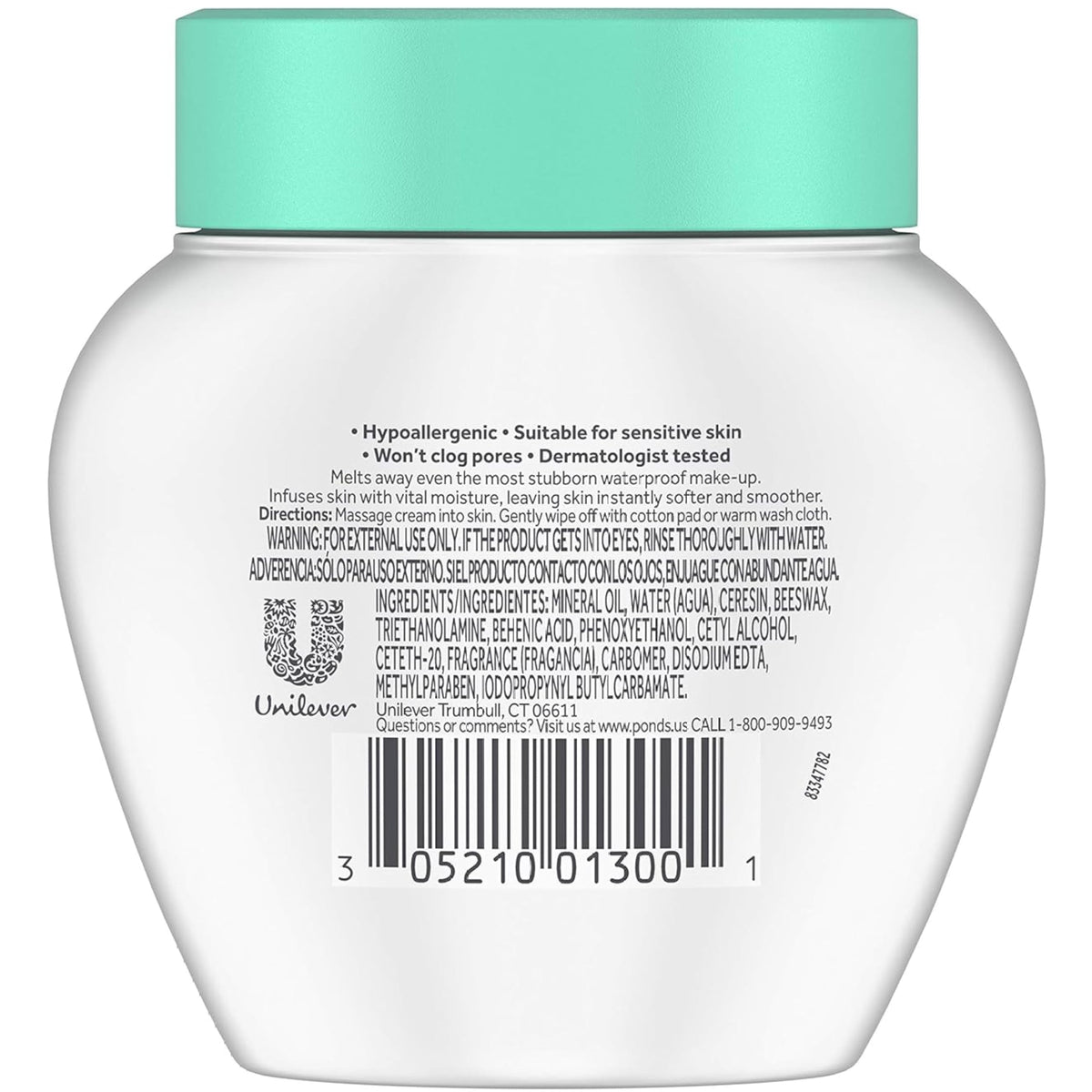Pond's Cold Cream Cleanser four-pack packaging image signals value.