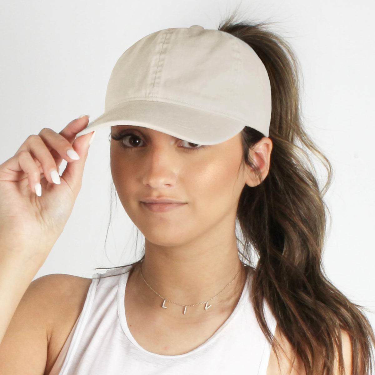 PONYFLO adjustable back closure fits most adults for personalized comfort.