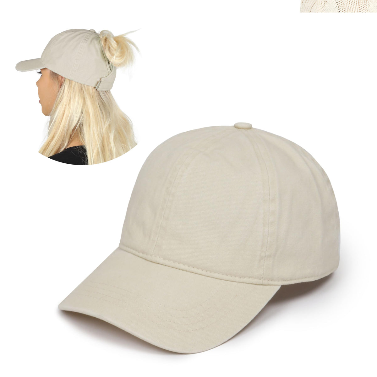 PONYFLO Vintage Wash hat front view highlights soft cotton and casual style.