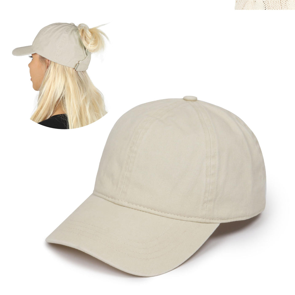 PONYFLO Vintage Wash hat front view highlights soft cotton and casual style.