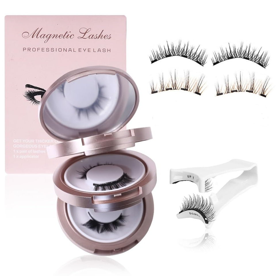 Pooljoy Hunnyfit magnetic lashes with applicator for quick, glue-free eyelash setup.