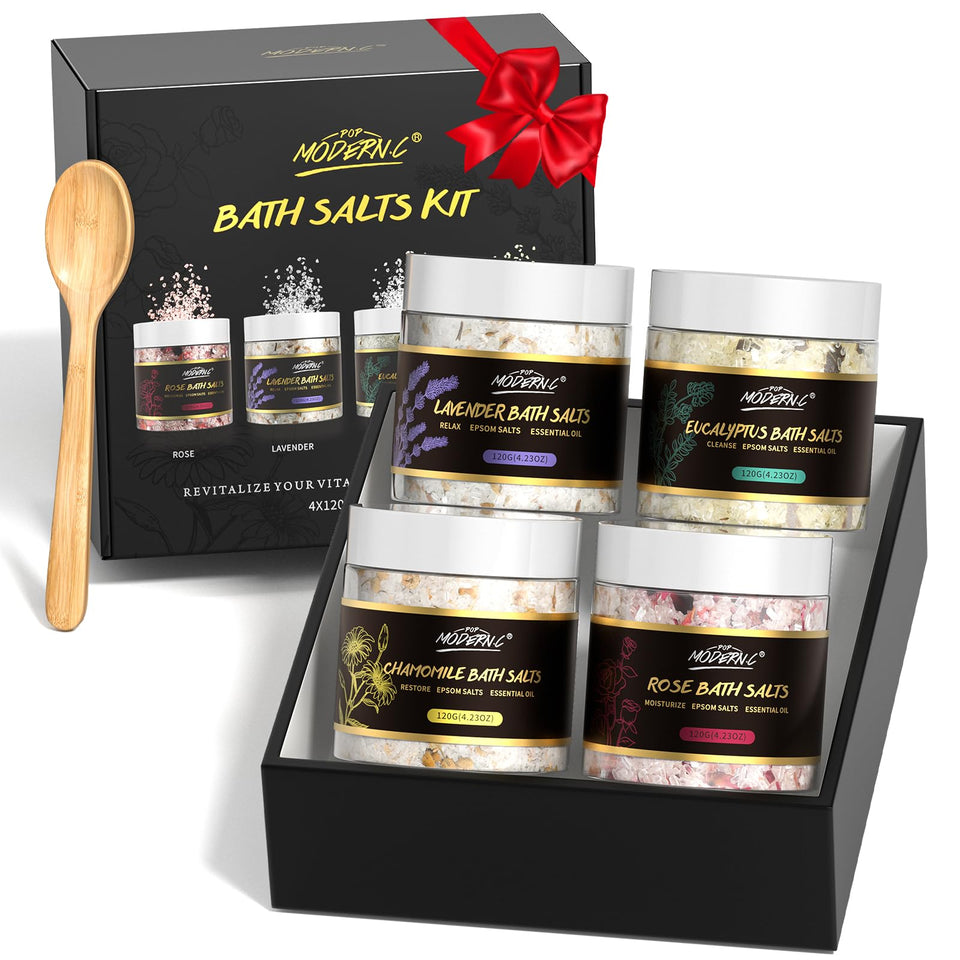 POP MODERN.C gift set packaging showcases premium spa presentation for home relaxation.