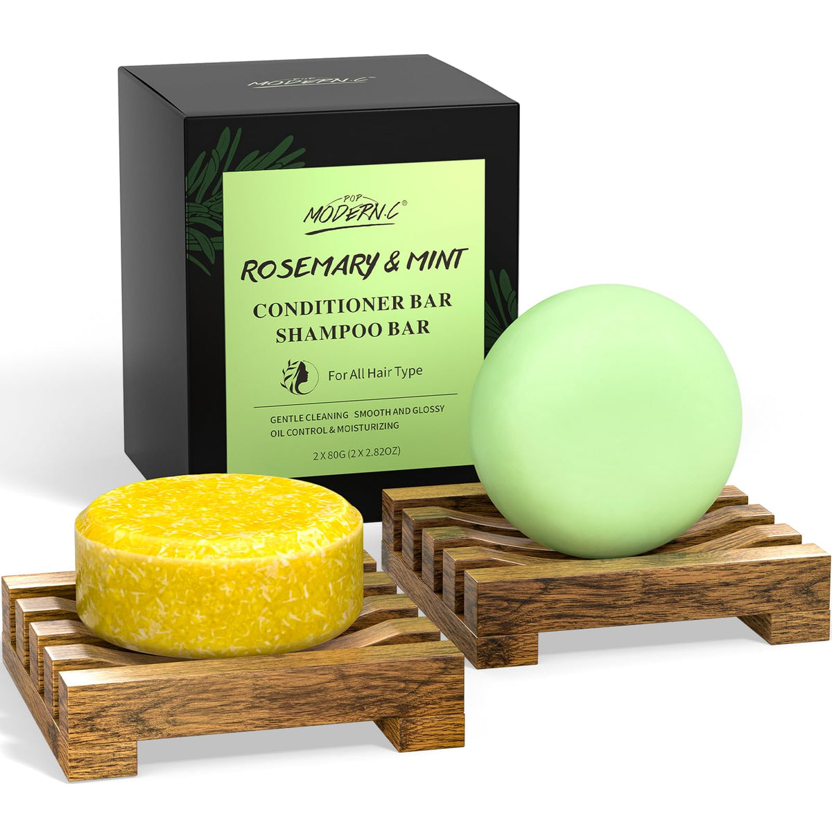 POP MODERN.C Rosemary Shampoo Bar foam cleanses the scalp and refreshes hair.