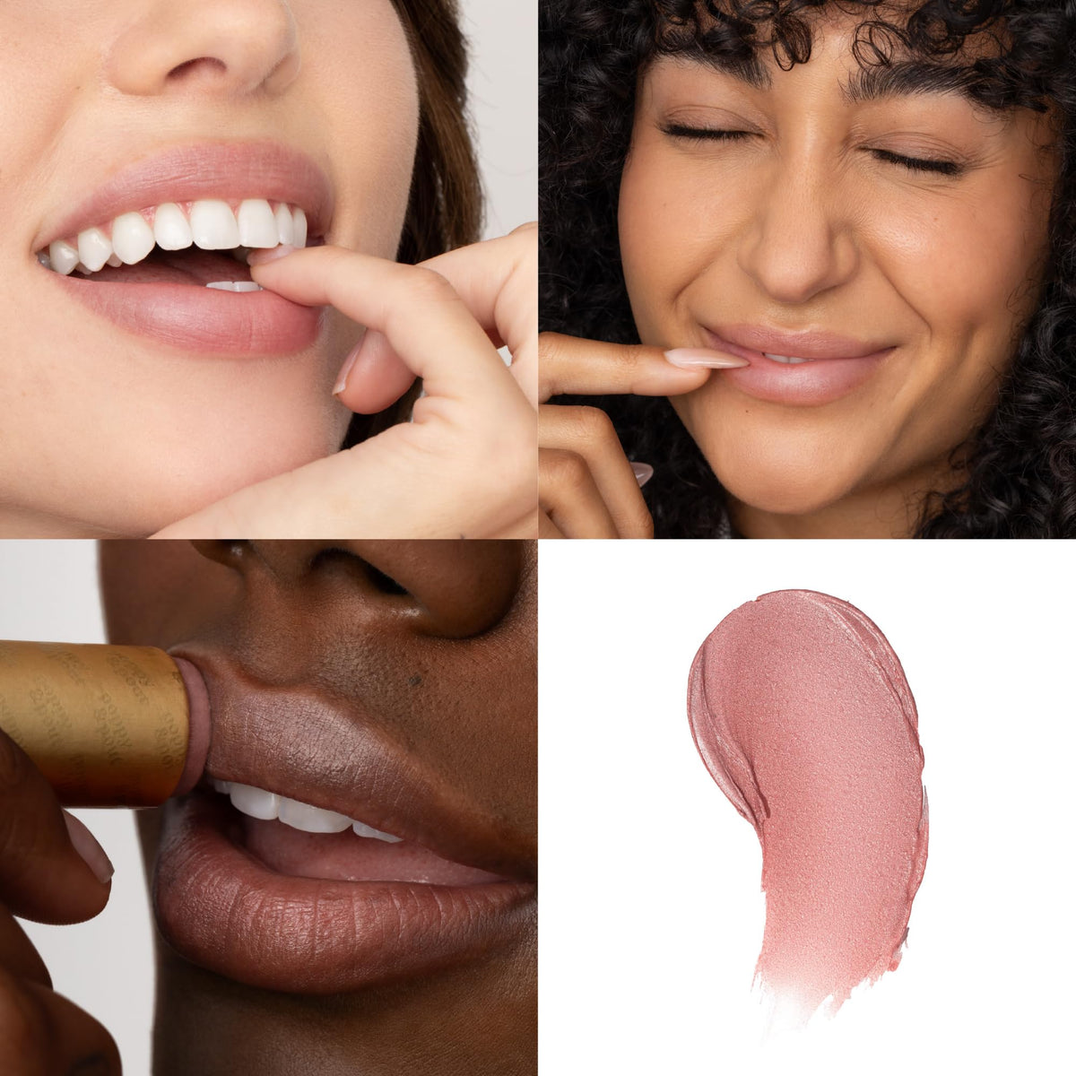 Poppy & Pout Beverly swatch showing buildable mauvy pink color for subtle to bold looks.