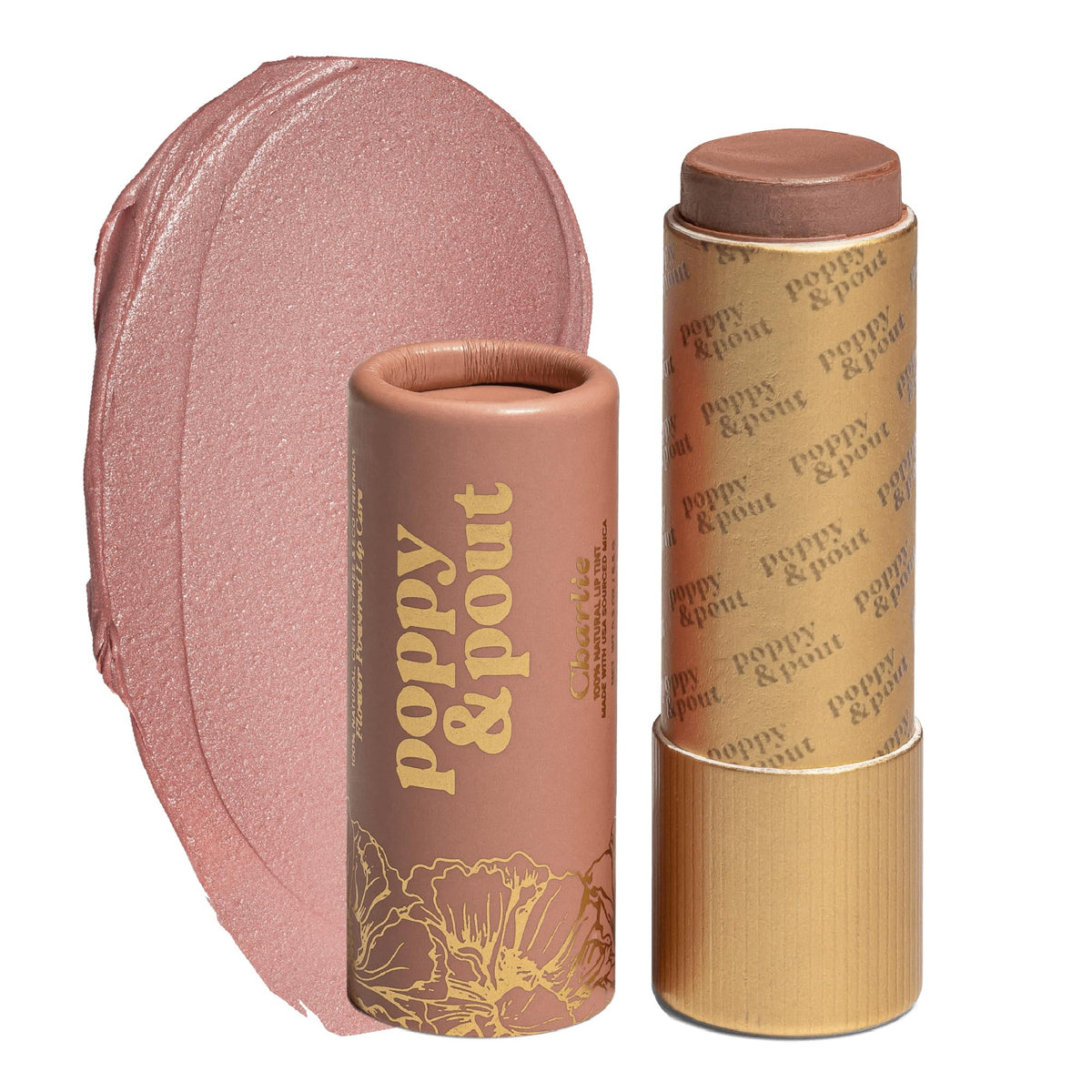 Poppy & Pout Charlie lip tint during application for natural, buildable color.