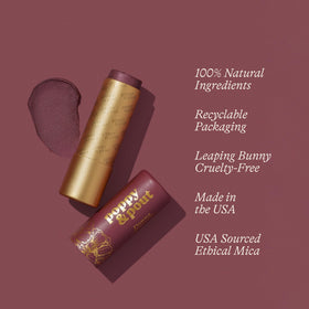 Donna lip tint cardboard packaging highlights recyclable materials.