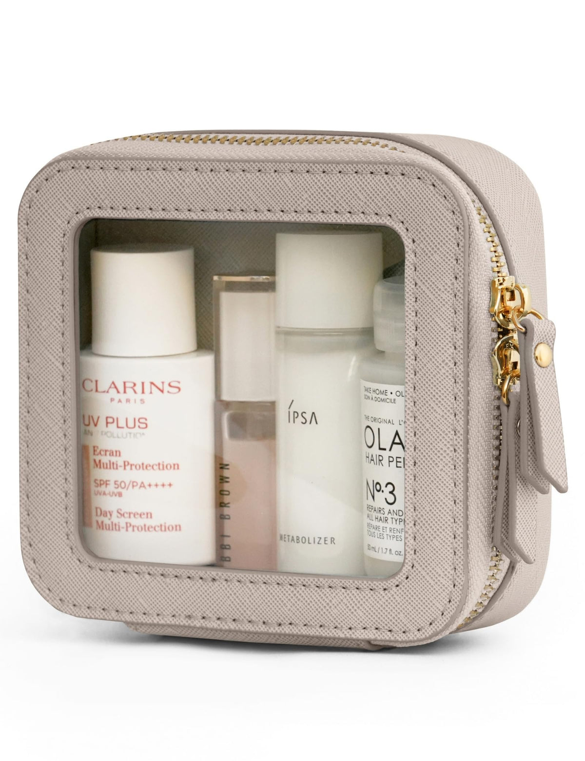Popvibe Clear Makeup Bag top view with transparent panel for quick visibility