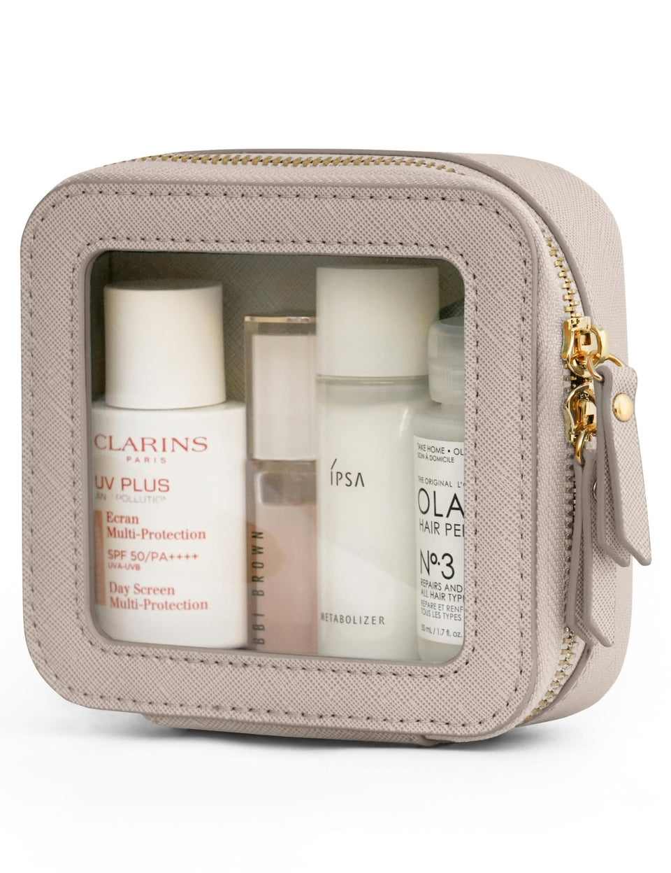 Popvibe Clear Makeup Bag top view with transparent panel for quick visibility