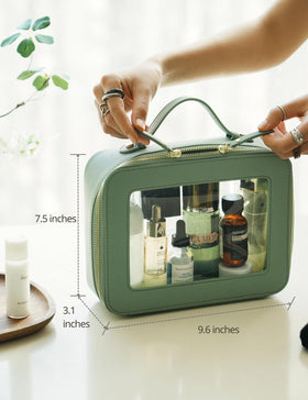 Popvibe Clear Makeup Bag water resistant surface protects contents during travel