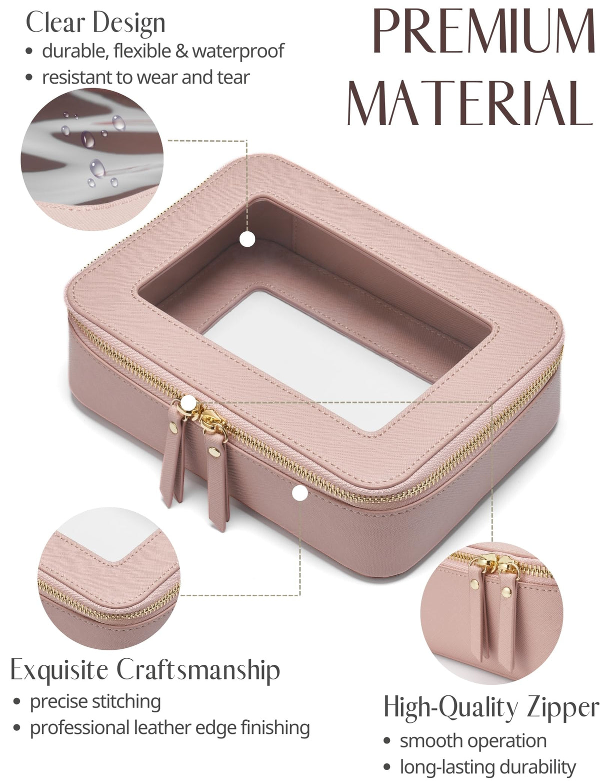Popvibe Clear Makeup Case medium size for larger sets and travel kits.