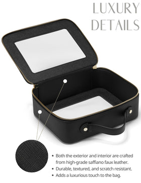 Popvibe Clear Makeup Case smooth zipper closure keeps contents secure.