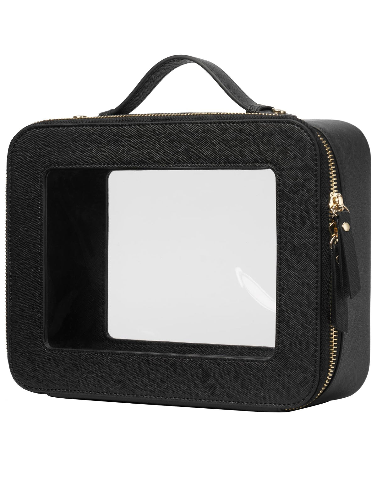 Popvibe Clear Makeup Case with transparent panel for easy visibility of cosmetics.