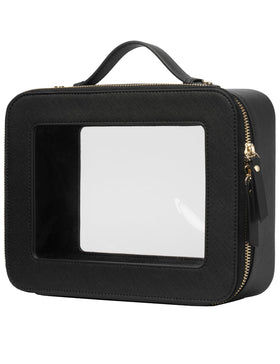Popvibe Clear Makeup Case with transparent panel for easy visibility of cosmetics.