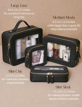 Popvibe Clear Makeup Case fits in suitcases for organized trips.