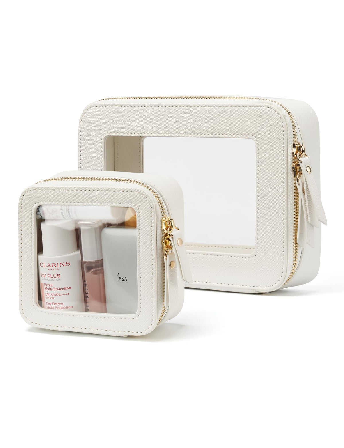 Popvibe clear makeup case with zipper for quick visibility and organized travel.