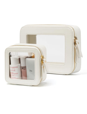 Popvibe clear makeup case with zipper for quick visibility and organized travel.