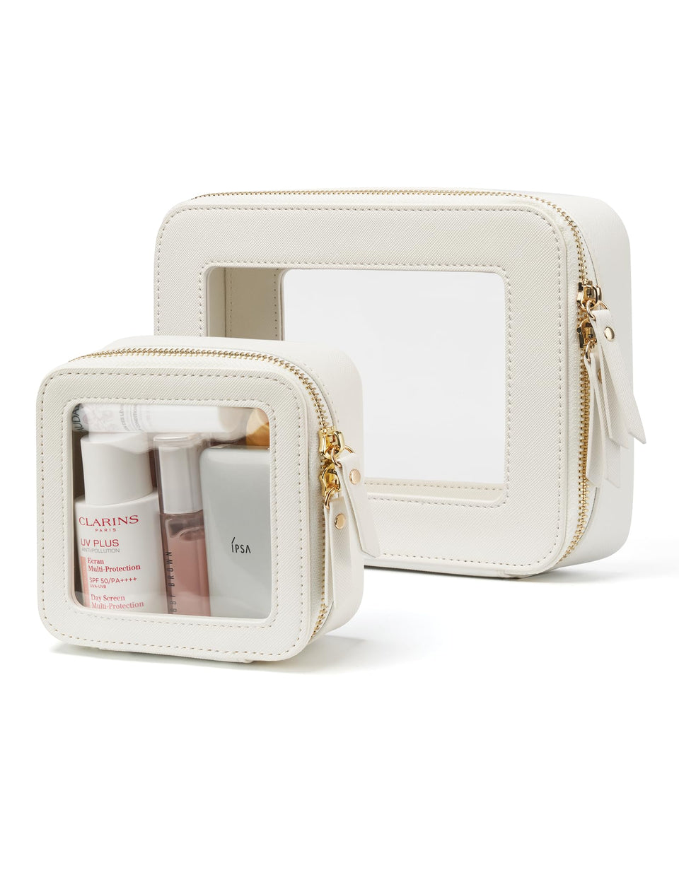 Popvibe clear makeup case with zipper for quick visibility and organized travel.