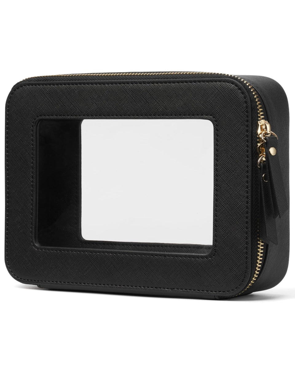 Popvibe Clear Makeup Case with zipper for quick access during travel.