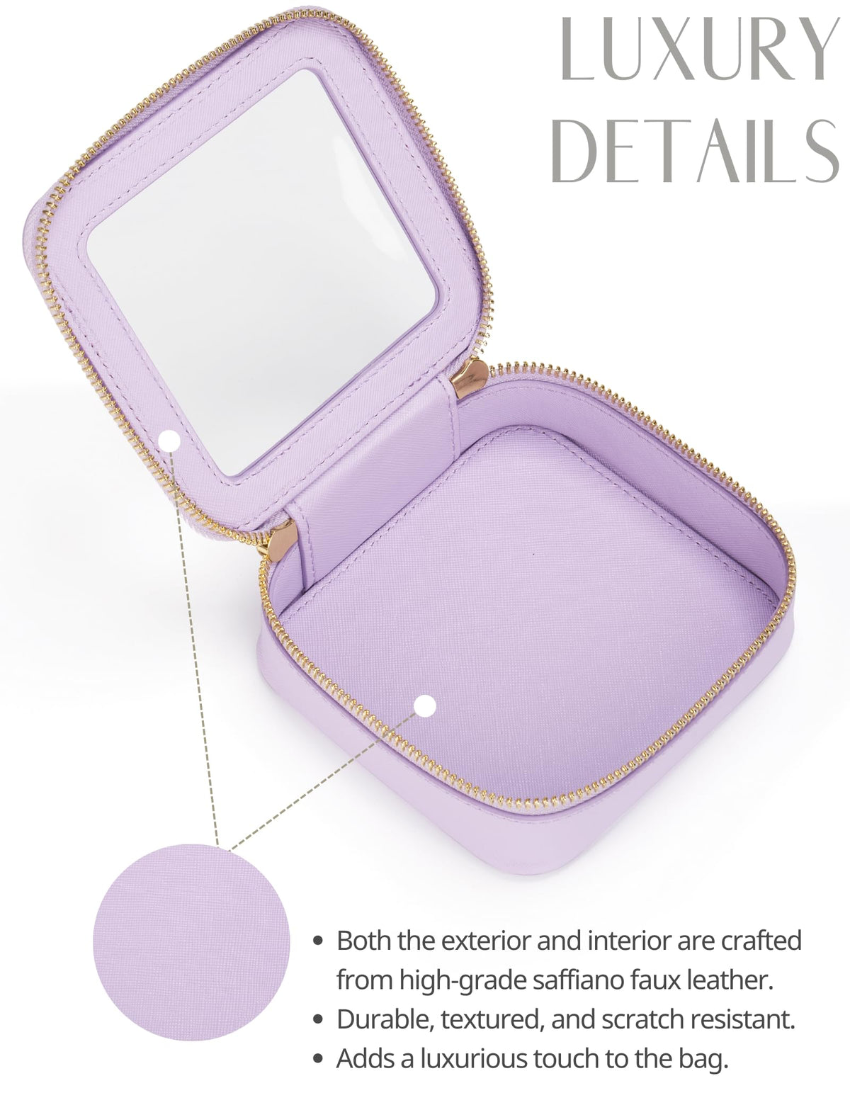 Popvibe compact case easily holds lip balm, earbuds, jewelry, and charging cords.