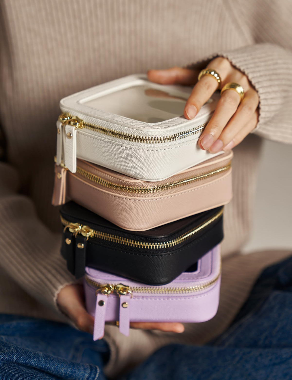 Popvibe daily carry for lip balm, AirPods, and cords.