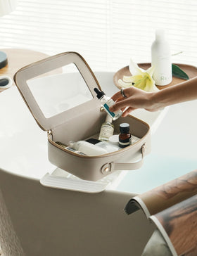 Popvibe Makeup bag organizer usage shows versatile storage for jewelry or tech accessories.