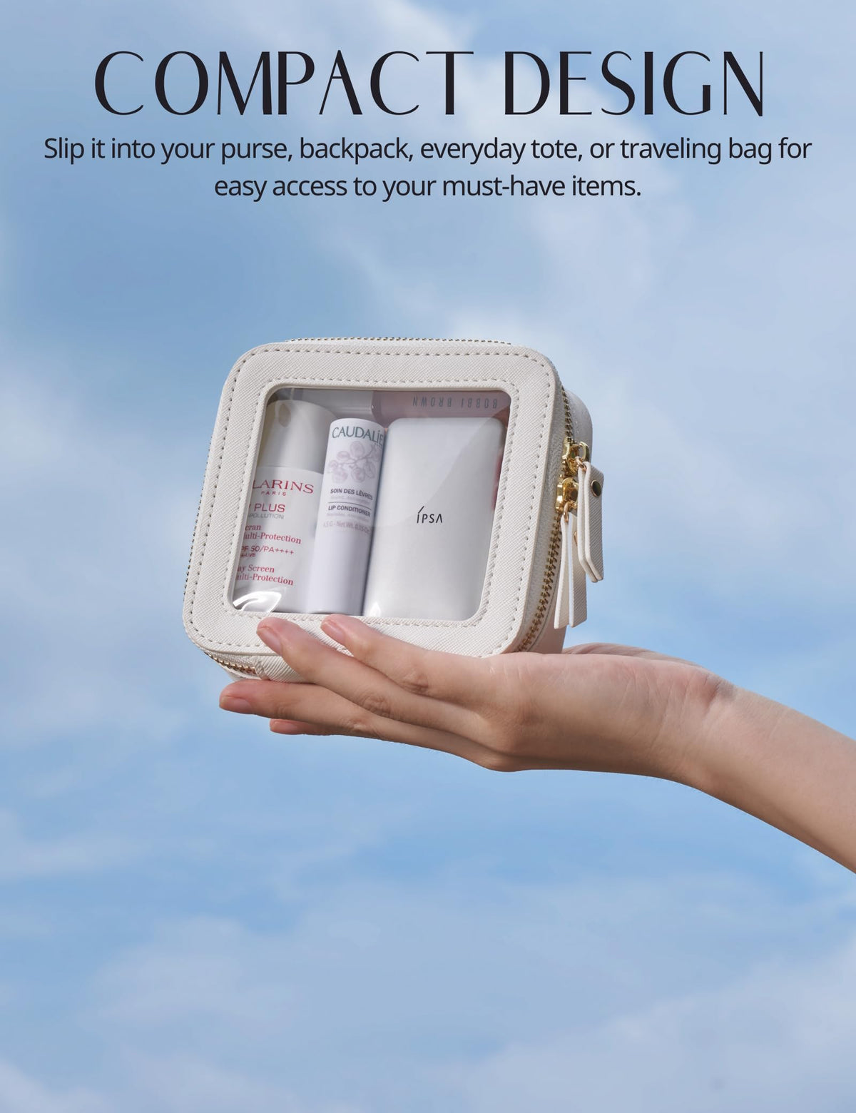 Popvibe medium-size makeup case offers versatile storage for cosmetics.