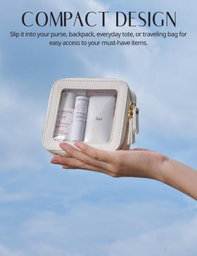 Popvibe medium-size makeup case offers versatile storage for cosmetics.