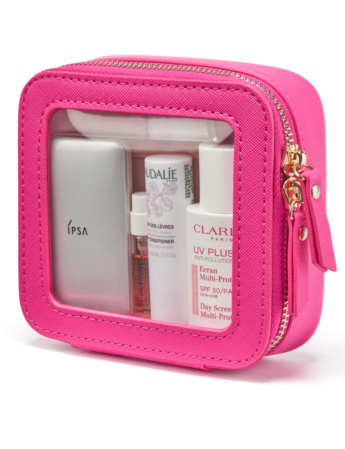 Popvibe mini makeup bag with clear panel for quick visibility and access.
