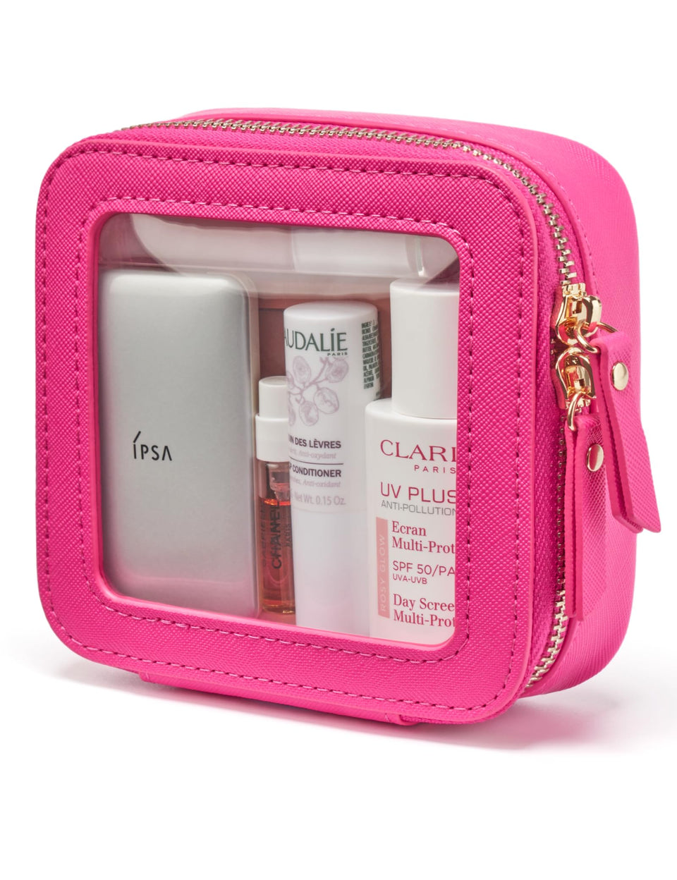 Popvibe mini makeup bag with clear panel for quick visibility and access.