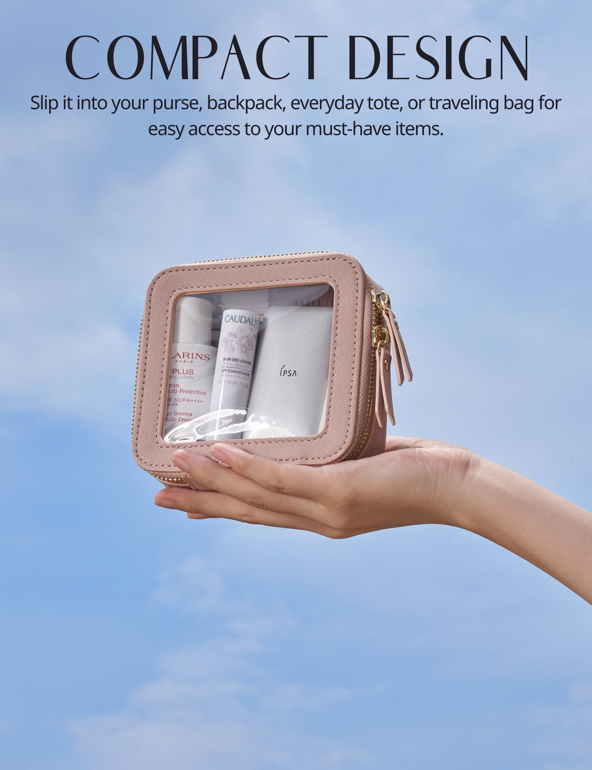 Popvibe on-the-go pouch keeps small items organized.