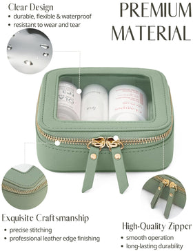 Popvibe saffiano faux leather durability keeps cosmetics protected and easy to clean.