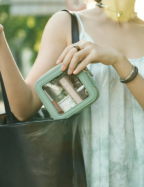Popvibe sage green mini size fits daily essentials in a compact form.