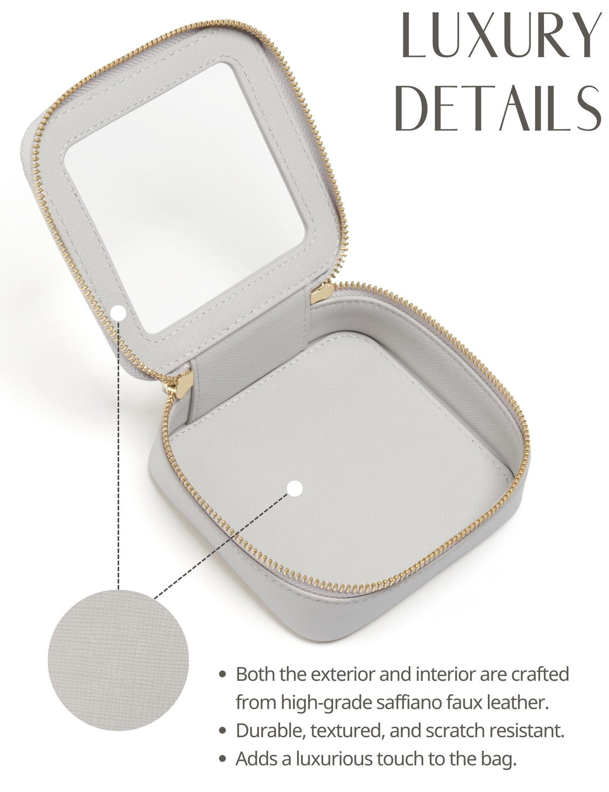 Popvibe slim white leather pouch adds chic organization.