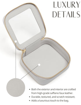 Popvibe slim white leather pouch adds chic organization.