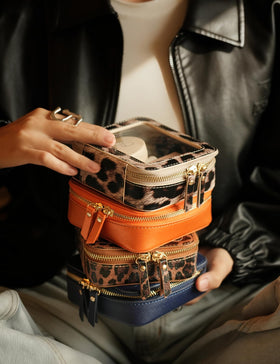 Popvibe small makeup bag car organizer ideal for roadside cosmetics.