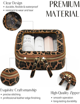 Popvibe small makeup bag clear zipper detail highlights secure closure and easy access.