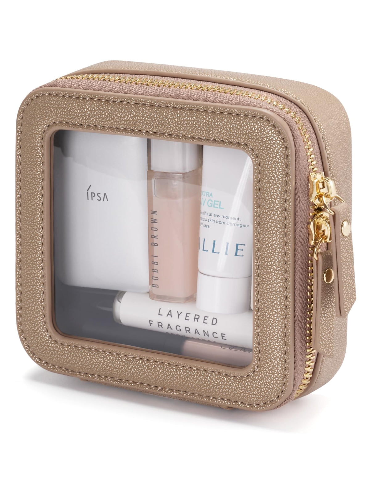 Popvibe small makeup pouch with clear design for quick visibility and easy daily access.