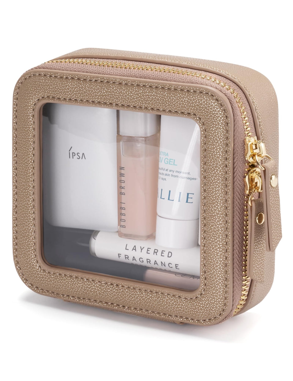Popvibe small makeup pouch with clear design for quick visibility and easy daily access.