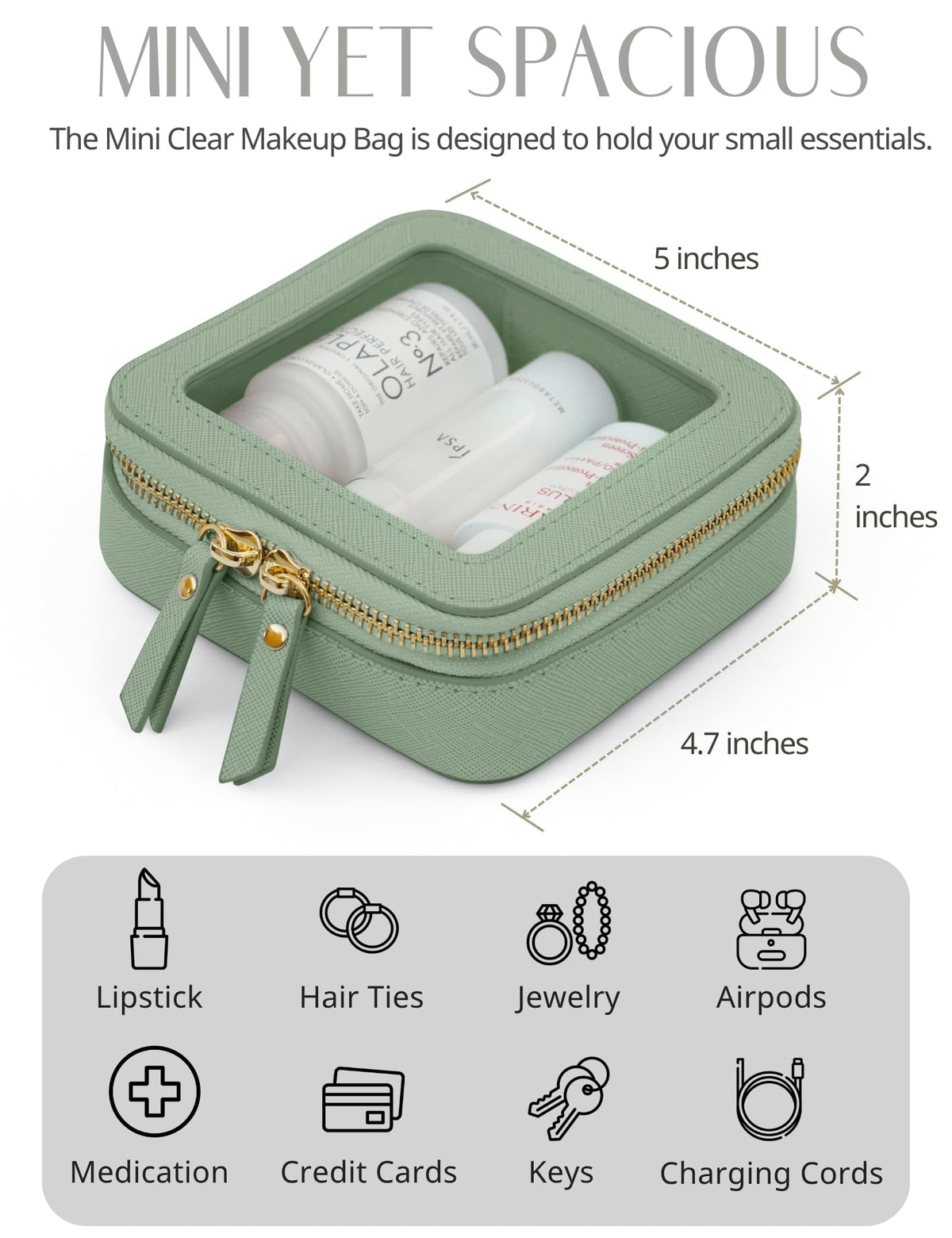 Popvibe smooth zipper closure for secure, quick-access storage.